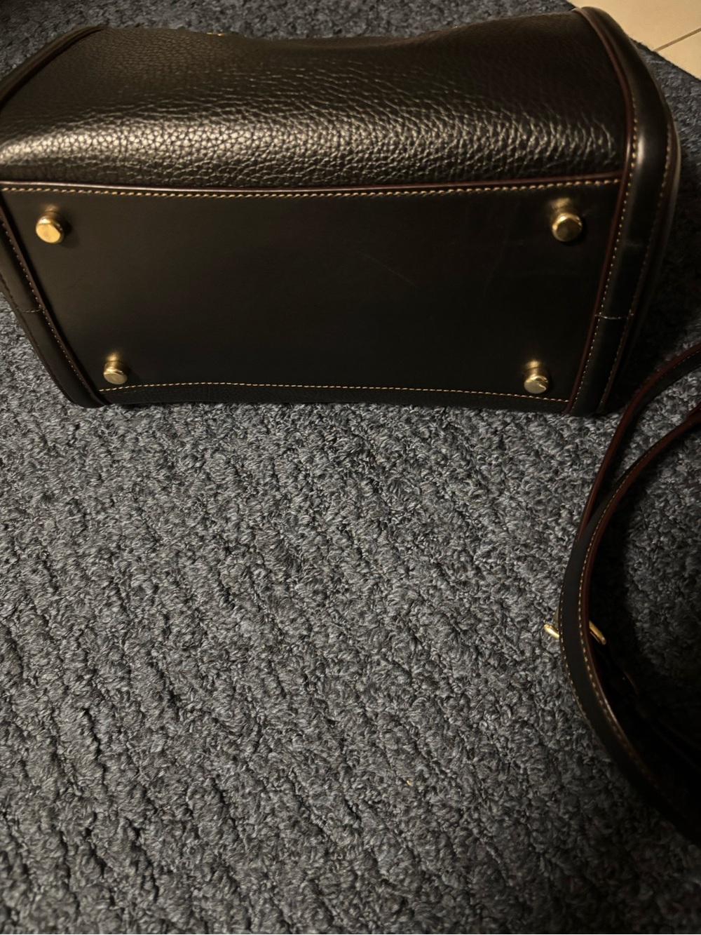 Coach Rowan Black Pebble Leather Satchel with Gold Hardware and Detachable Strap - Picture 3 of 10